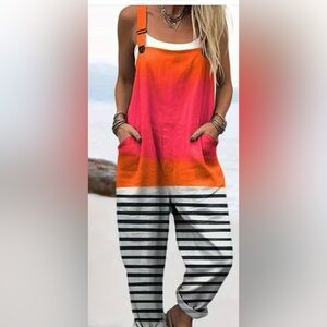 Colorful Striped Woman’s Jumpsuit